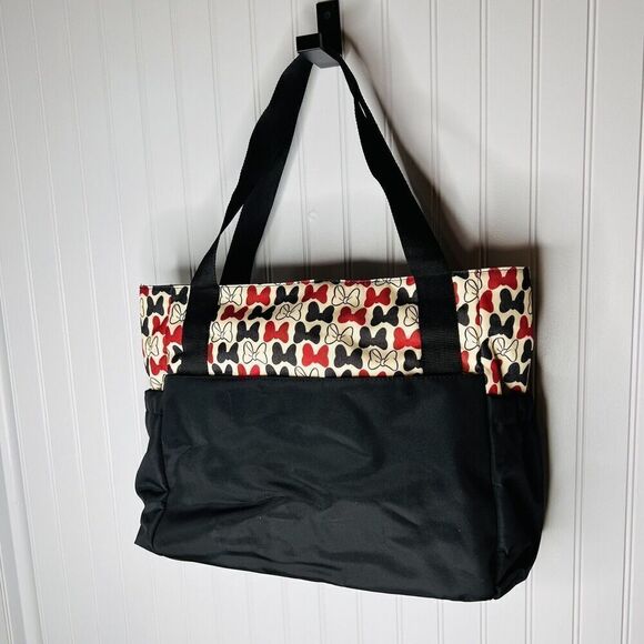 Disney Baby Minnie Mouse Insulated Black Diaper Travel Bag Red White Bow CUTE B1 - Picture 5 of 11